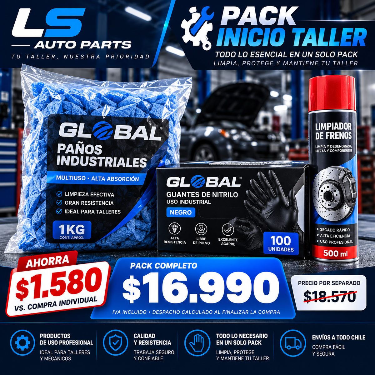 Pack Inicio Taller – Kit de limpieza y mantenimiento
